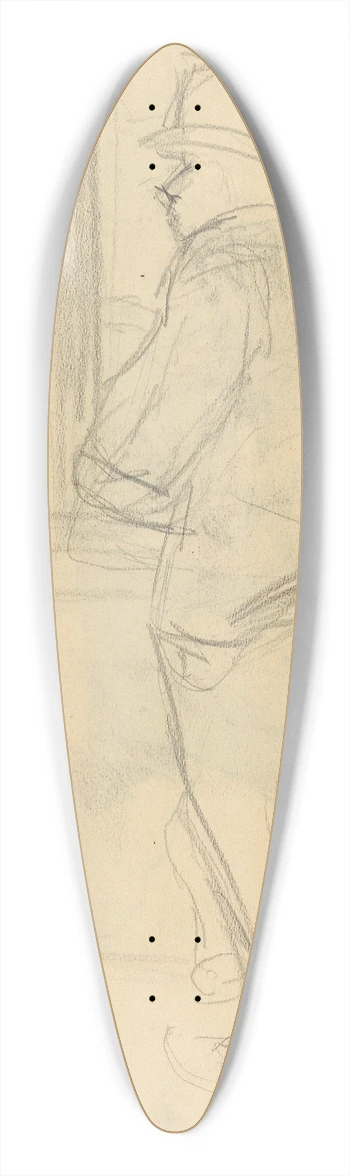 Gustav Wentzel - Man by Window 39.3 inch art pintail longboard deck
