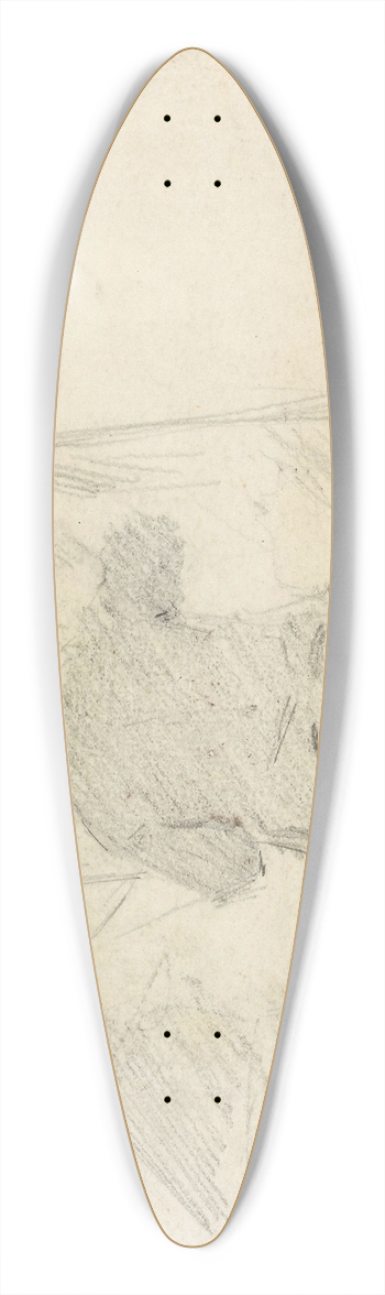 Gustav Wentzel - Painter at Easel, probably Frits Thaulow 39.3 inch art pintail longboard deck