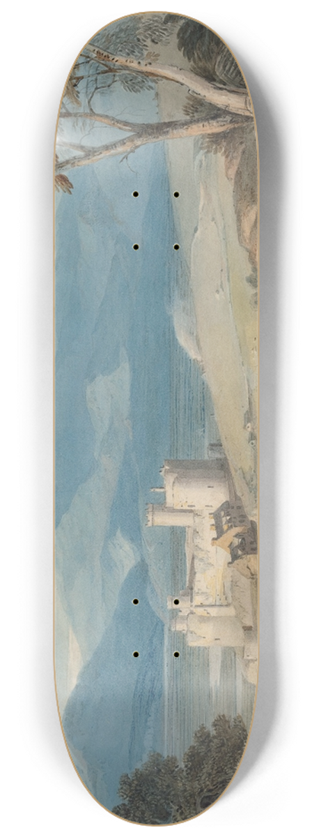 John Varley - Harlech Castle and Snowdon 8.25 inch art skate deck