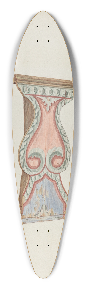 Hal Blakeley - Painted Wall-stand for Flowers, etc. 39.3 inch art pintail longboard deck