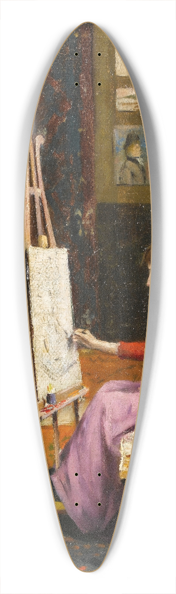Halil Pasha - Girl Painter and Her Studio 39.3 inch art pintail longboard deck