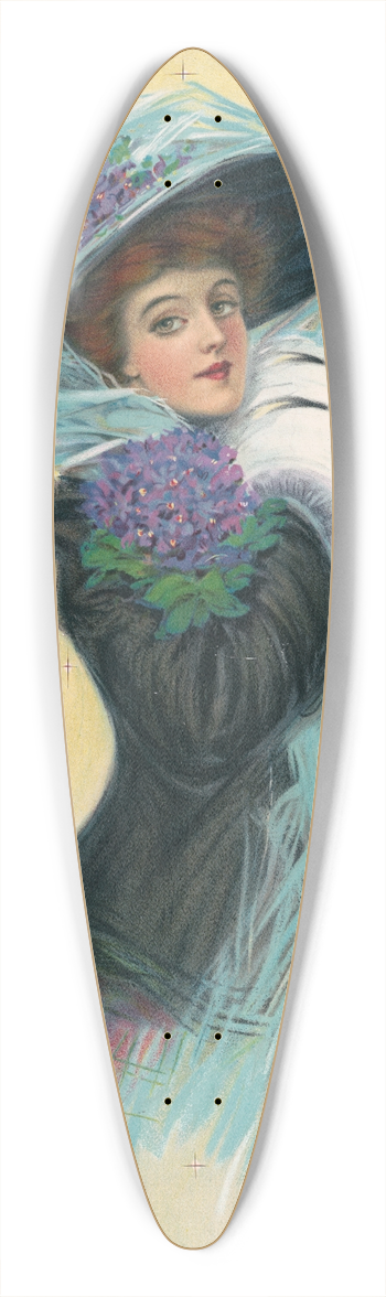 Hamilton King - Violet 39.3 inch art pintail longboard deck
