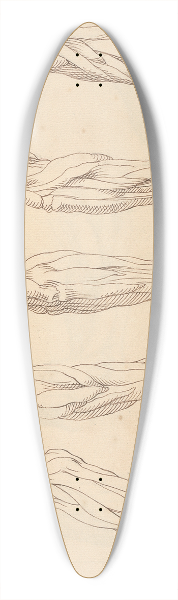 Hamlet Winstanley - Anatomical Studies of Arms 39.3 inch art pintail longboard deck