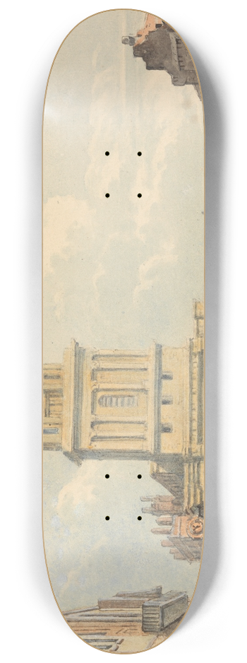 John Varley - View of New Street, near London Bridge 8.25 inch art skate deck