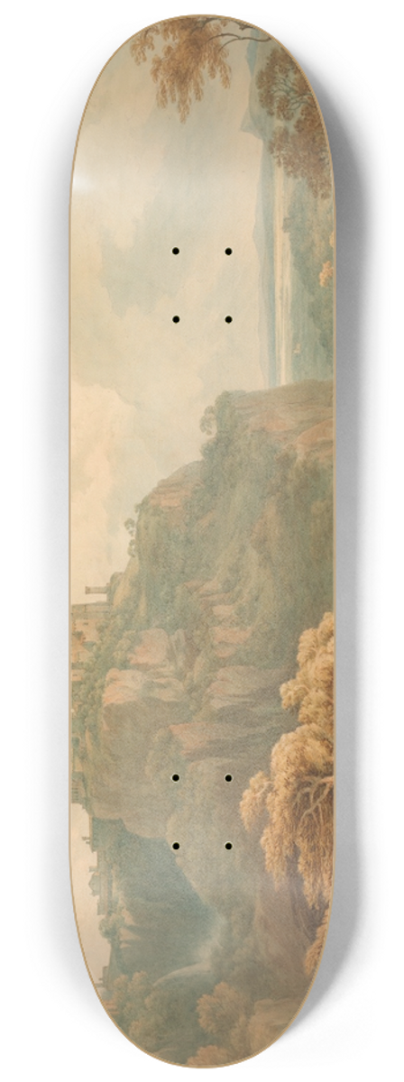 John Warwick Smith - A View of Tivoli Looking Towards Rome 8.25 inch art skate deck