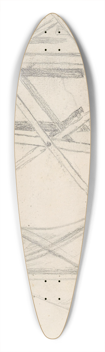 Hans Gude - Seilbt; brygge i Gjvik 39.3 inch art pintail longboard deck
