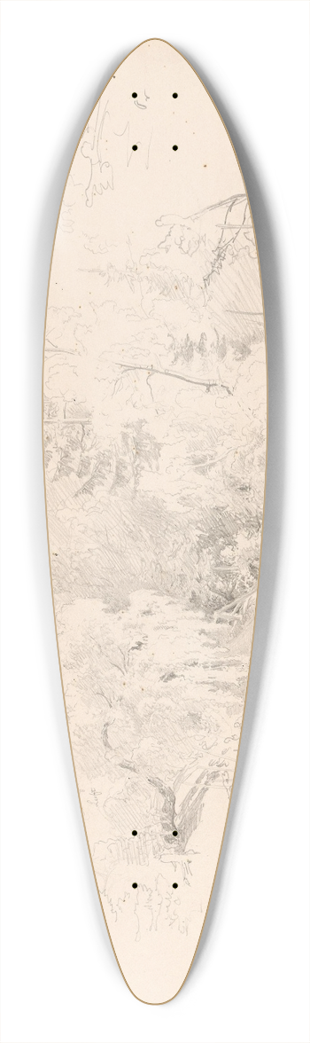 Hans Gude - Skogsinterir med vei, Elstad 39.3 inch art pintail longboard deck