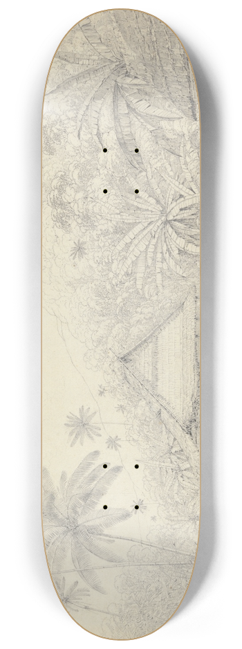 John Webber - View in the Island of Cracatoa 8.25 inch art skate deck