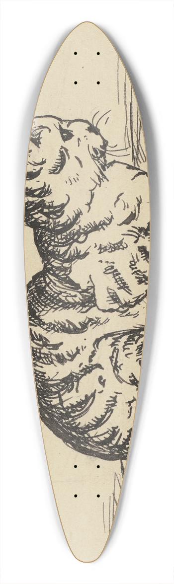 Hans Thoma - Katze 39.3 inch art pintail longboard deck