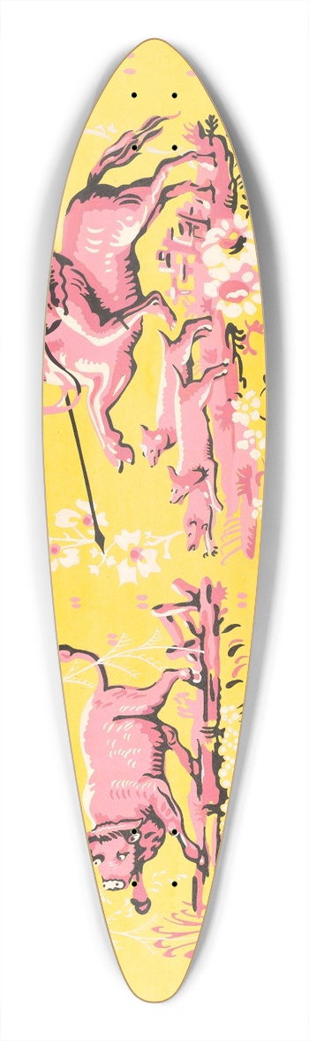 Harold Merriam - Bandbox Design  Hunting Scene 39.3 inch art pintail longboard deck