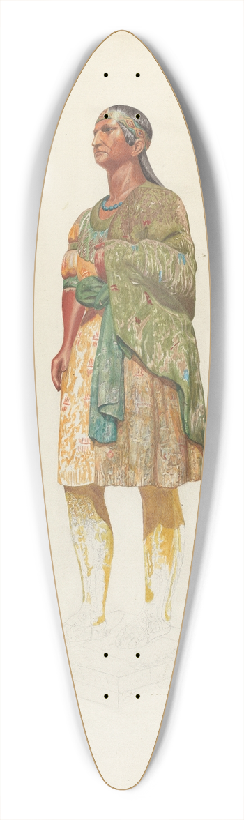Hazel Hyde - Figurehead  Indian 39.3 inch art pintail longboard deck