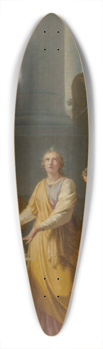 Heinrich Friedrich Fger - Saint Catherine arguing against pagan philosophers before Emperor Maxentius 39.3 inch art pintail longboard deck