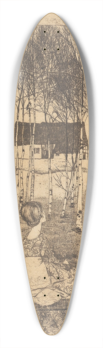 Heinrich Vogeler - Frhling 39.3 inch art pintail longboard deck