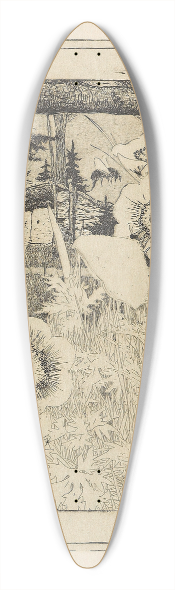 Heinrich Vogeler - Frhlingsblumen 39.3 inch art pintail longboard deck