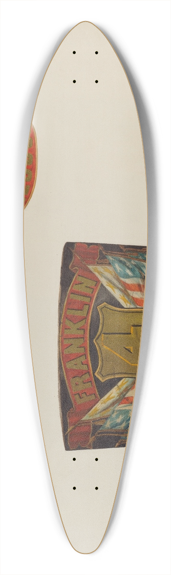 Helen Bronson - Firemans Hat 39.3 inch art pintail longboard deck