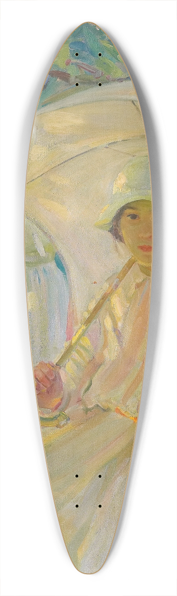 Helen Galloway McNicoll - White Sunshade #2 39.3 inch art pintail longboard deck