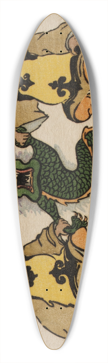 Helen Hyde - The Furious Dragon 39.3 inch art pintail longboard deck