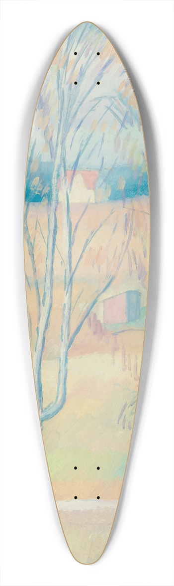 Helge Johansson - Spring Landscape Hlsingland 39.3 inch art pintail longboard deck