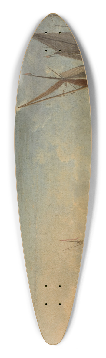 Hendrick Jacobsz. Dubbels - Ships in a calm at sunset 39.3 inch art pintail longboard deck