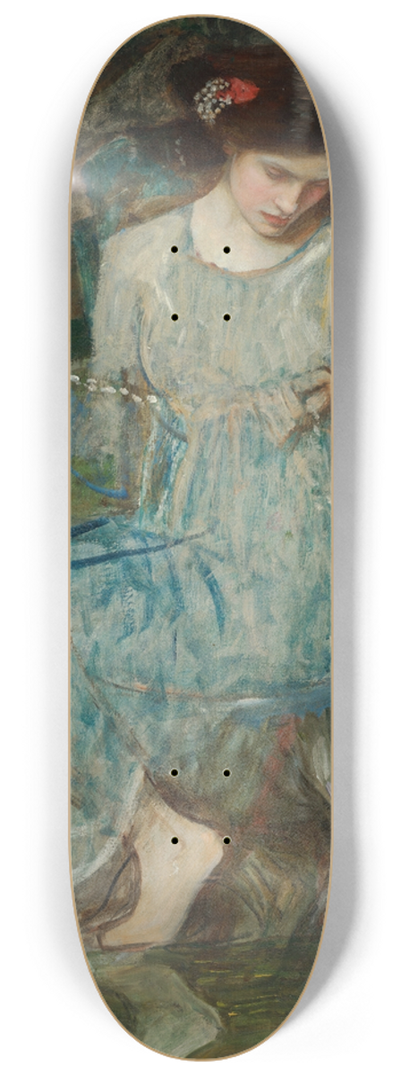 John William Waterhouse - The Necklace 8.25 inch art skate deck