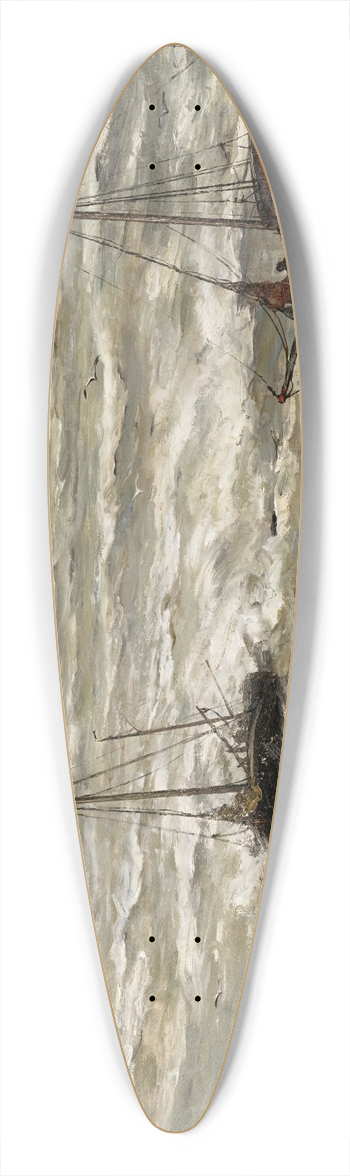 Hendrik Willem Mesdag - At Sea 39.3 inch art pintail longboard deck
