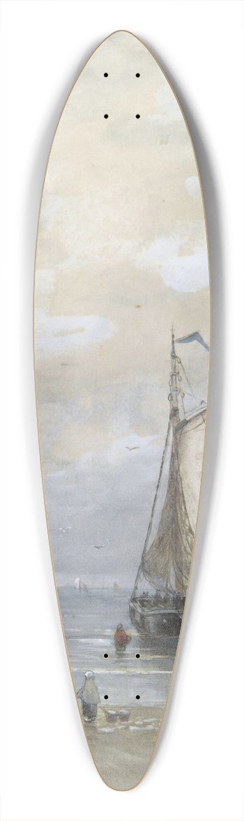 Hendrik Willem Mesdag - Sorting The Catch 39.3 inch art pintail longboard deck