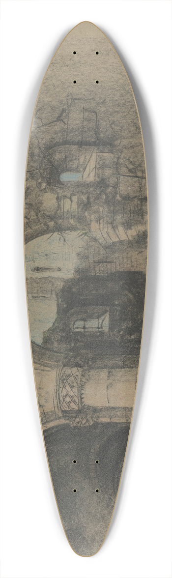 Henry Bright - A Ruined Castle 39.3 inch art pintail longboard deck