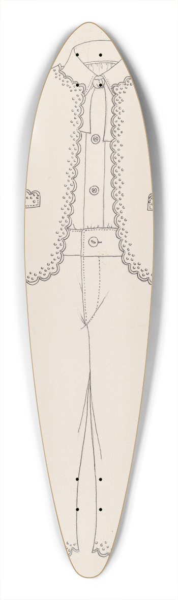 Henry De Wolfe - Boys Suit 39.3 inch art pintail longboard deck