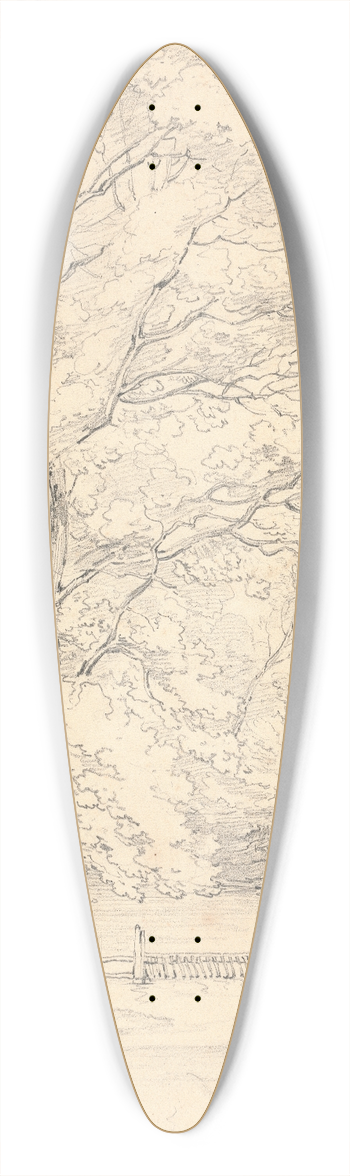 Henry Edridge - Michelham, Surrey 39.3 inch art pintail longboard deck