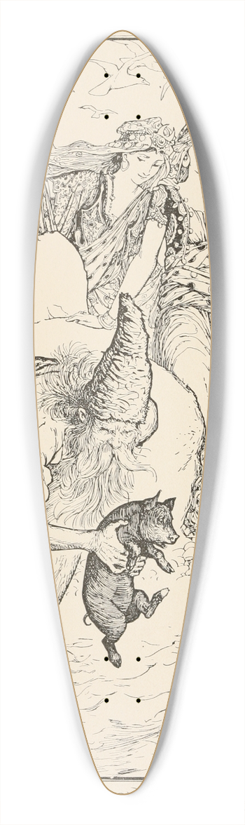 Henry Justice Ford - The Dervish drowning the Pigs 39.3 inch art pintail longboard deck