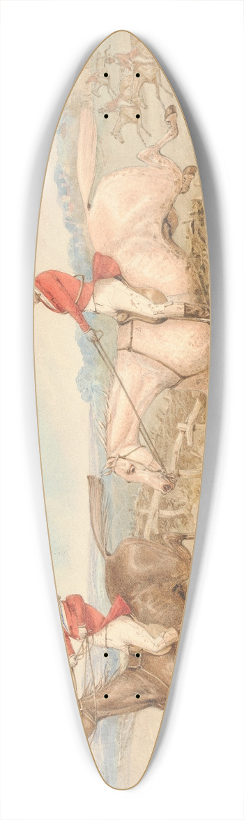 Henry Thomas Alken - Jumping a Double Oxer  A Rider in Difficulties 39.3 inch art pintail longboard deck