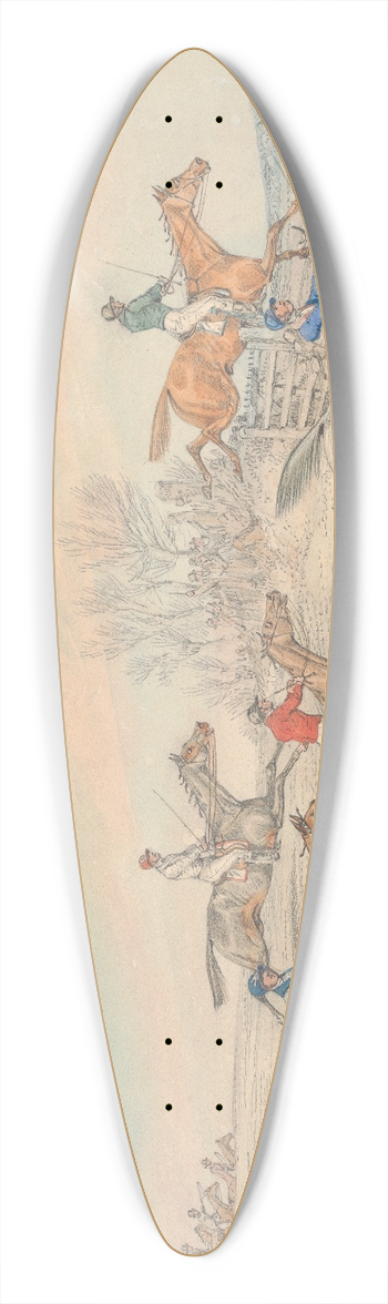 Henry Thomas Alken - Steeplechasing; The Field taking a Stone Wall and Gate 39.3 inch art pintail longboard deck