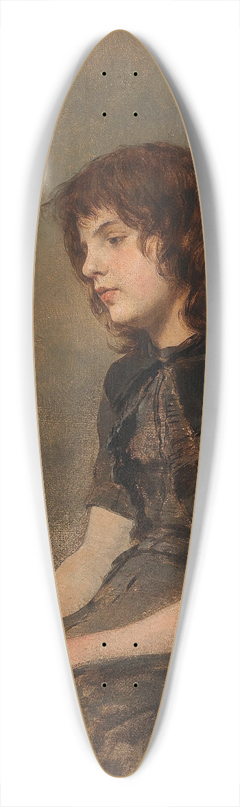 Hermann Giesel - A Young Girl Sitting 39.3 inch art pintail longboard deck