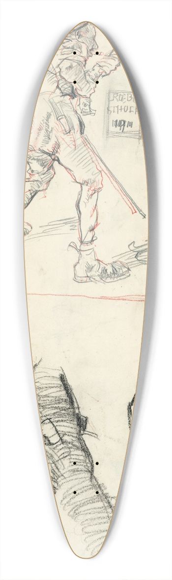 Hermann Groeber - Studienblatt 39.3 inch art pintail longboard deck