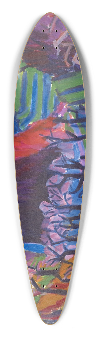 Hermann Scherer - Landscape with Chestnut Trees 39.3 inch art pintail longboard deck