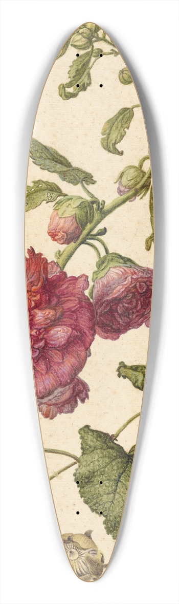 Herman Saftleven - A Hollyhock 39.3 inch art pintail longboard deck