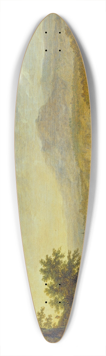 Herman Saftleven III - River Landscape with Rise of Cliffs 39.3 inch art pintail longboard deck