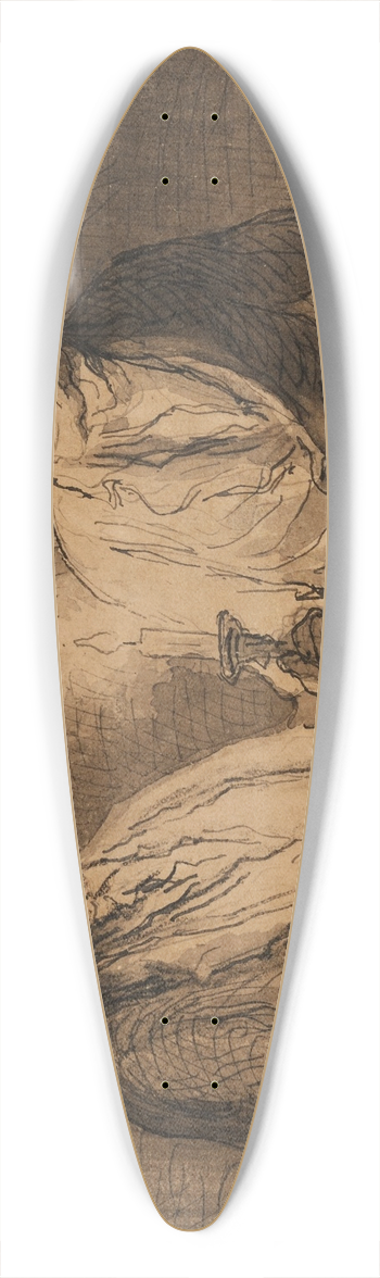 Honor Daumier - Un dernier mot (Le Bonsoir) 39.3 inch art pintail longboard deck