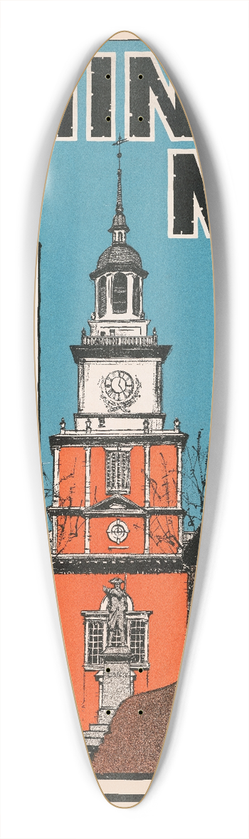Horace Devitt Welsh - 4 Minute men-A message from Washington 39.3 inch art pintail longboard deck