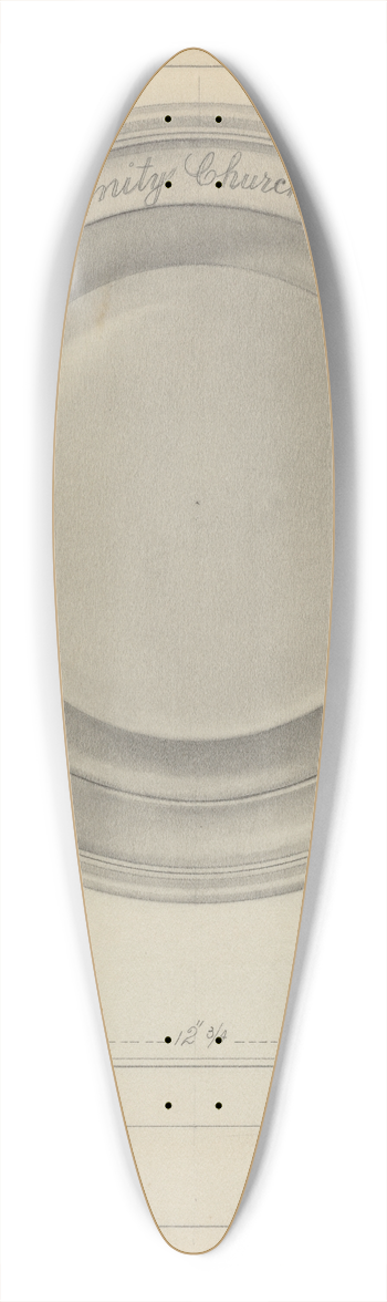 Horace Reina - Silver Baptismal Basin 39.3 inch art pintail longboard deck