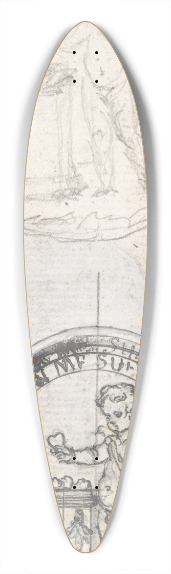 Hubert-Franois Gravelot - Design for a Box-Lid 39.3 inch art pintail longboard deck