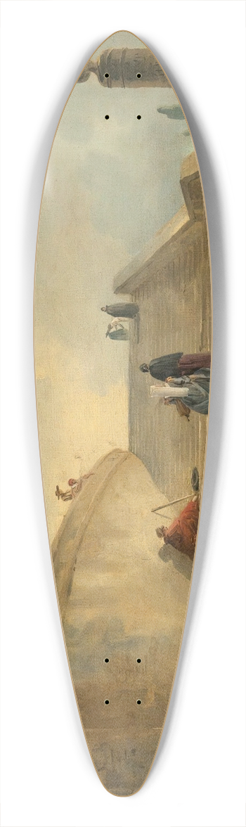 Hubert Robert - A Grand Staircase 39.3 inch art pintail longboard deck
