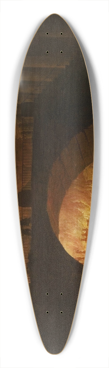 Hubert Robert - The Fire of Rome 39.3 inch art pintail longboard deck