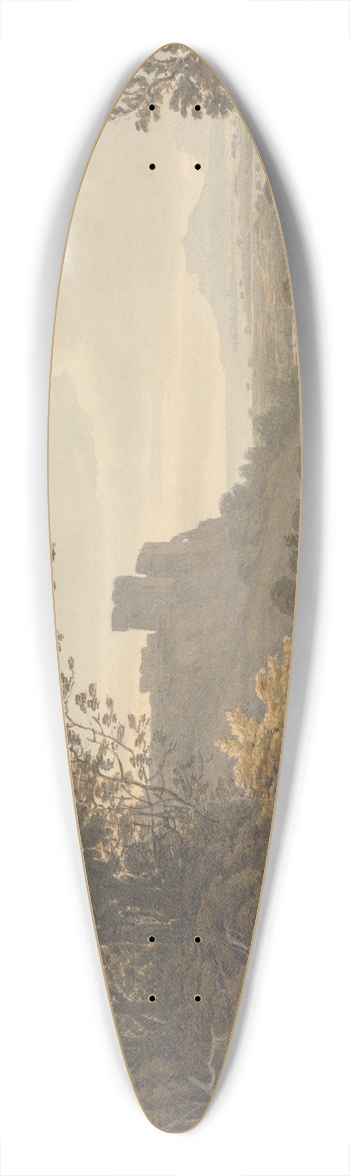 Hugh William Williams - Castle in a Landscape 39.3 inch art pintail longboard deck