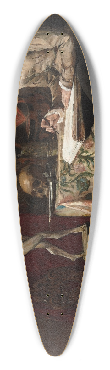 Hugo Birger - The Artists Studio, with Selfportrait 39.3 inch art pintail longboard deck