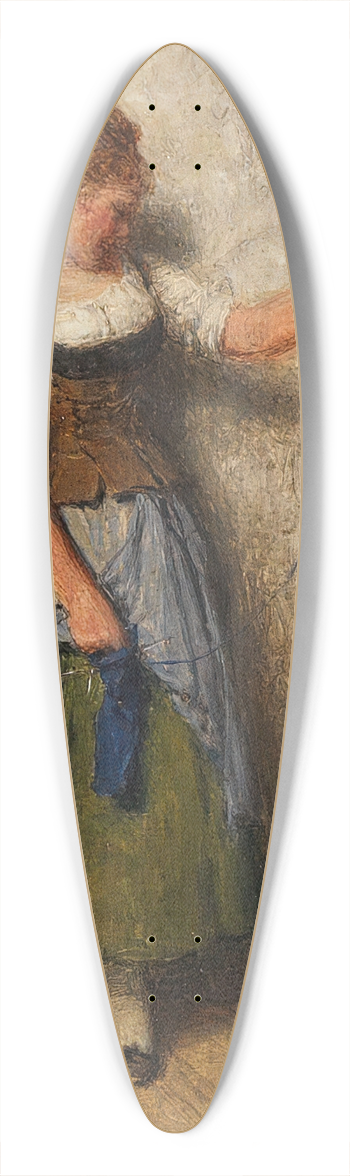 Hugo Kauffmann - Mdchen mit Katze 39.3 inch art pintail longboard deck