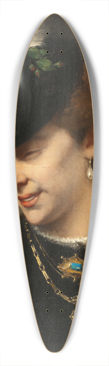 Hugo Salmson - A Parisian Lady 39.3 inch art pintail longboard deck