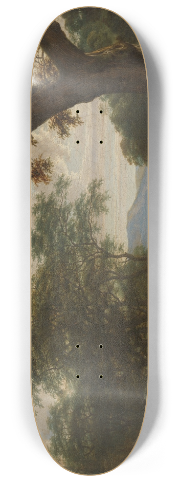 Joris van der Haagen - Landscape with Fisherman with a square Net 8.25 inch art skate deck