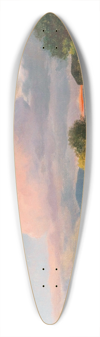 Ignaz Raffalt - A post coach resting at dusk 39.3 inch art pintail longboard deck