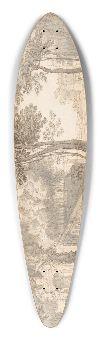 Isaac de Moucheron - Classical Landscape 39.3 inch art pintail longboard deck